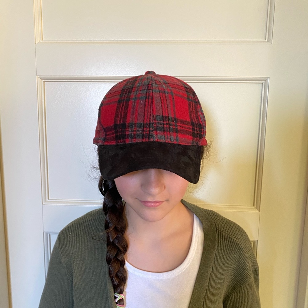 Free People plaid suede bill baseball cap